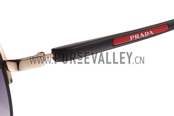 Prada Sporty Linea Rossa Logo Gold Frame Sunglasses 308215