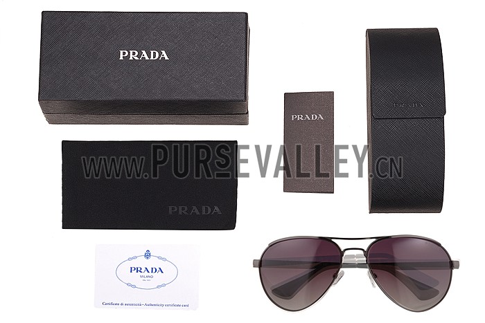 Prada Aviator Linea Rossa Logo Black Frame Sunglasses 308222