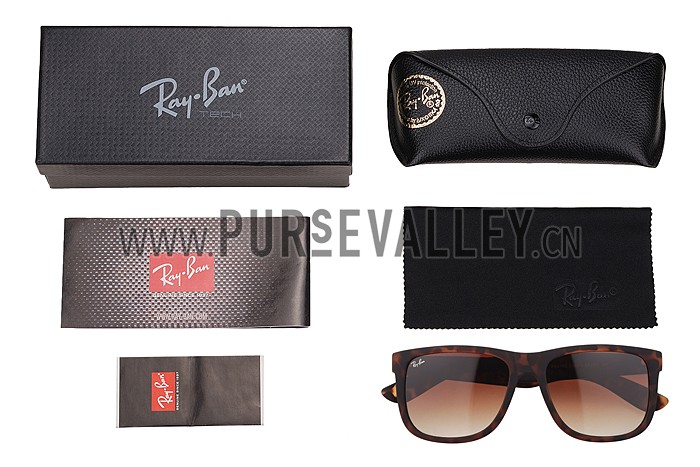 Ray Ban Justin Tortoise Frame Brown Lenses Sunglasses 308237