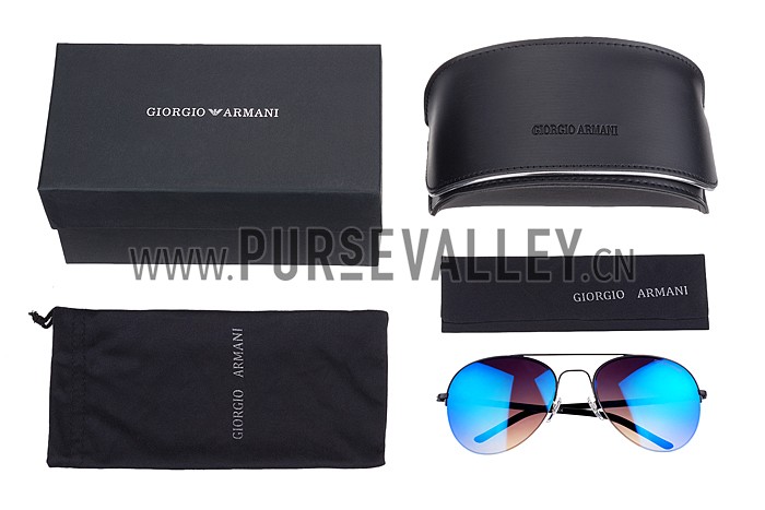 Giorgio Armani Aviator Blue Lens Sunglasses 307870