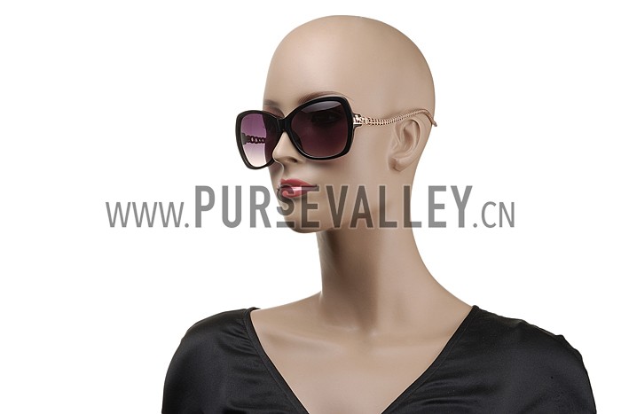 Hermes Chain Motif Black Sunglasses 307834