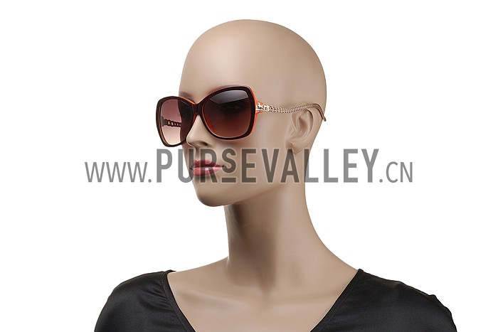 Hermes Chain Motif Orange Sunglasses 307836