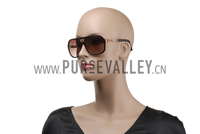 Hermes Aviator With Hermes Logo Brown Sunglasses 307851
