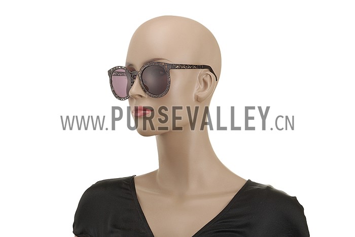 Karen Walker Fantastique Matte Black Purple Lens Sunglasses 307758