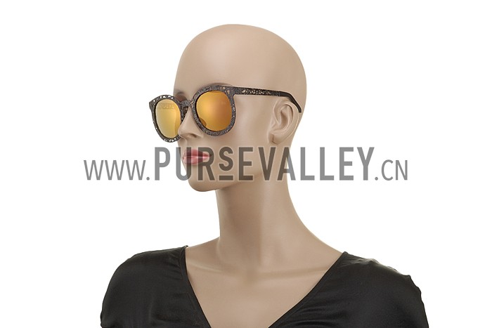 Karen Walker Fantastique Mirror Black Orange Lens Sunglasses 307759