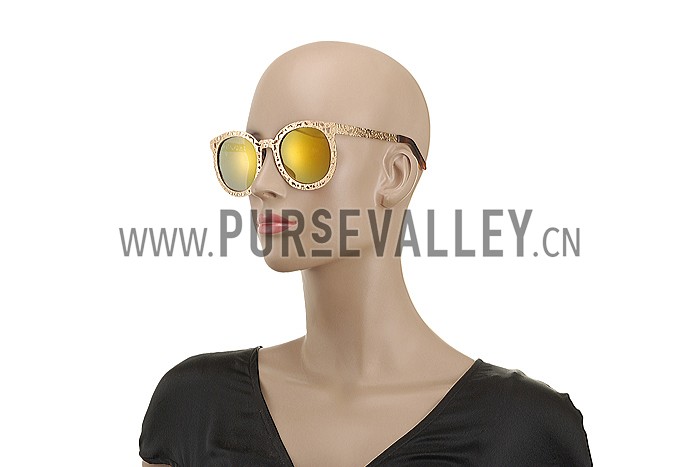 Karen Walker Fantastique Mirror Gold Yellow Lens Sunglasses 307763