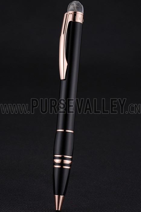 MontBlanc Starwalker Red Gold Rimmed Black Ballpoint Pen 622817