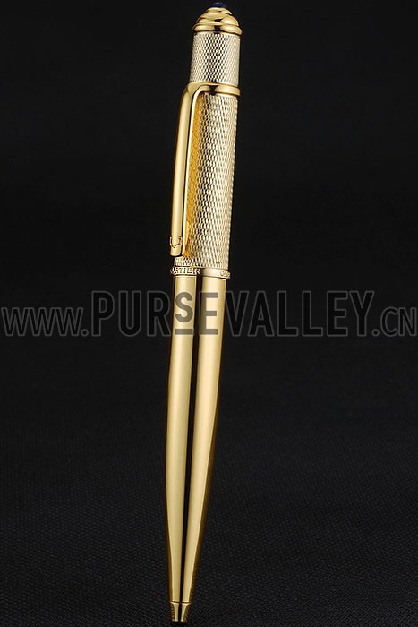 Cartier Gold Patterned Upper Body Gold Ballpoint Pen 622766