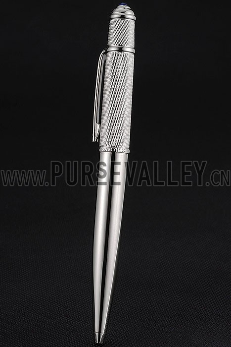 Cartier Silver Patterned Upper Body Silver Ballpoint Pen 622767