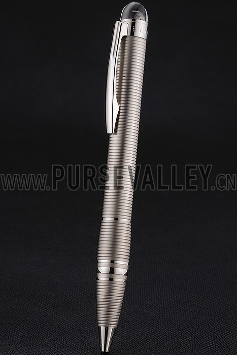 MontBlanc Starwalker Horizontally Grooved Silver Ballpoint Pen 622814