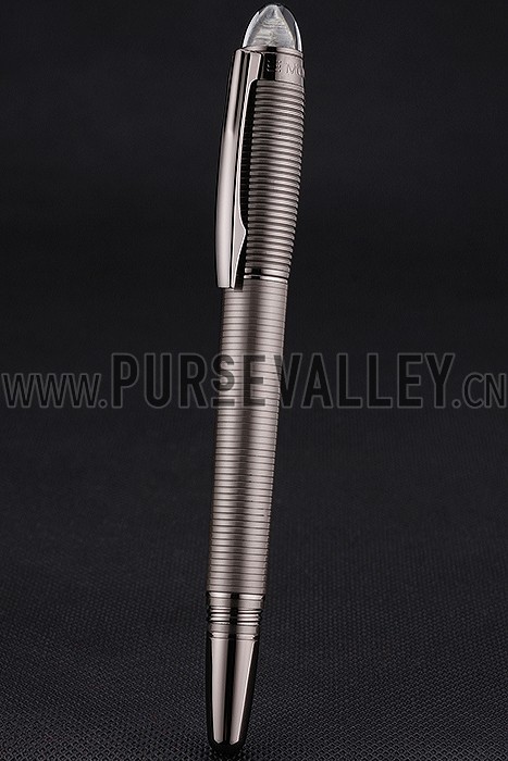 MontBlanc Starwalker Horizontally Grooved Light Brown Grey Ballpoint Pen With Cap 622808