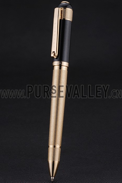 Bentley Gold Rimmed Gold Lower Body Black Ballpoint Pen 622793