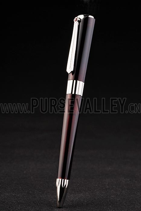 MontBlanc Silver Trimmed Burgundy Ballpoint Pen