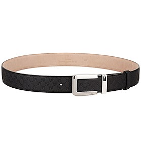 Gucci Black Leather Belt with Square Buckle