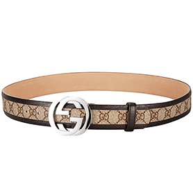 Gucci Beige Leather Belt with Interlocking G Buuckle
