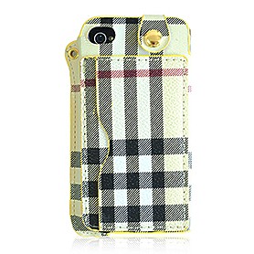 Burberry Back Cover with Credit Card Slot for iPhone 4 & 4S Yellow 608271