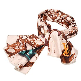 Louis Vuitton Marble Effect Print Brown Scarf 621806