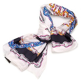 Louis Vuitton Chain Print Scarf White  621818