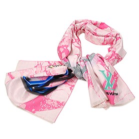 Louis Vuitton Marble Effect Print Pink Scarf 621807