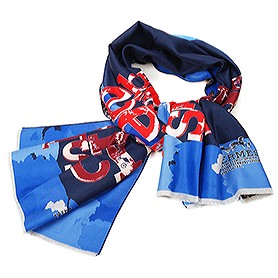 Hermes Fashion Signature Print Scarf Blue 621790