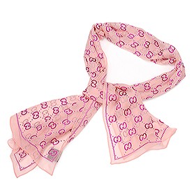 Gucci GG Logo Print Scarf Fuchsia 621822