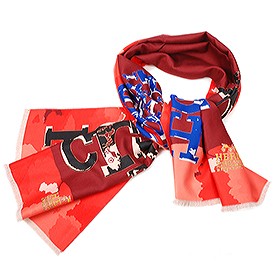 Hermes Fashion Signature Print Scarf Red 621792
