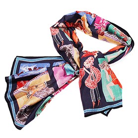 Hermes Retro Scarf Black 621794