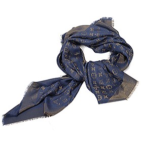 Louis Vuitton Dark Blue Gold Monogram Shawl 621732