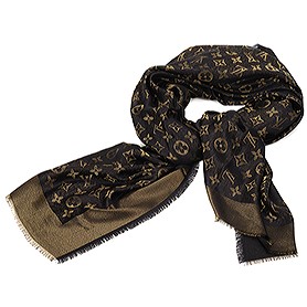 Louis Vuitton Black Gold Monogram Shawl 621731