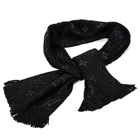 Louis Vuitton Black Monogram Narrow Scarf 621748