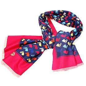 Hermes Horse Head Print Scarf Dark Blue 621789