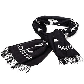 Louis Vuitton Big Monogram Black White Scarf 621746