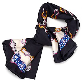 Louis Vuitton Chain Print Scarf Black  621817