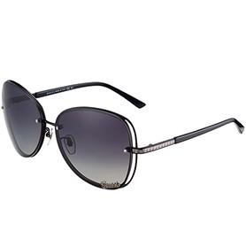 Gucci Aviator Gucci Logo On Lens Black Frame Sunglasses 307892