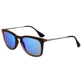 Ray Ban Wayfarer Light-Ray Brown Frame Light Blue Lenses Sunglasses 308234