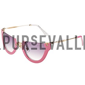Miu Miu Rounded Cut Off Cat-Eye Pink Sunglasses 308043