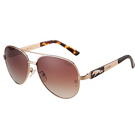 Cartier Panthere Aviator Gold Frame Brown Lense Sunglasses 308128