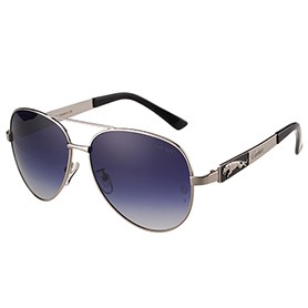 Cartier Panthere Aviator Silver Frame Grey Lenses Sunglasses 308129