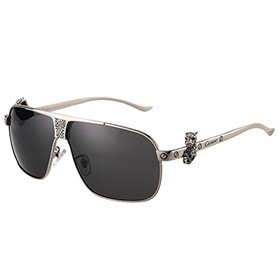 Cartier Screw And Panthere Decor Silver Frames Black Lenses Sunglasses  308136