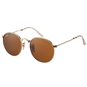 Ray Ban Round Gold Metal Frame Brown Lenses Sunglasses 308158