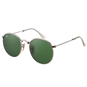 Ray Ban Round Silver Metal Frame Green Lenses Sunglasses 308160