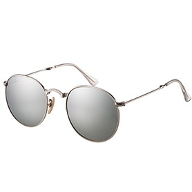Ray Ban Round Silver Metal Frame Grey Lenses Sunglasses 308161