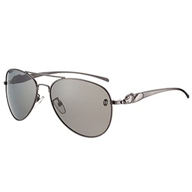 Cartier Panthere Aviator Chrome Frame Grey Lenses Sunglasses 308184