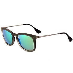 Ray Ban Wayfarer Light-Ray Transparent Black Frame Blue Lenses Sunglasses 308236