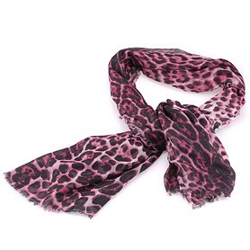 YSL Leopar Print Pink Black Foulard 37922