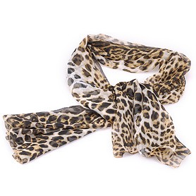 YSL Leopar Print Light Yellow Black Foulard 37924