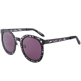 Karen Walker Fantastique Matte Black Purple Lens Sunglasses 307758