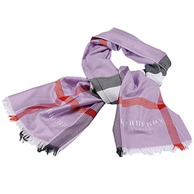 Burberry Check Purple Scarf 607892
