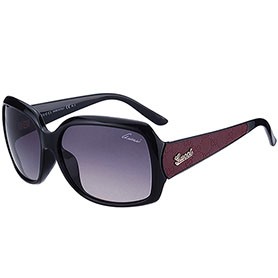 Gucci Oversized Square Leather Black Sunglasses 307815
