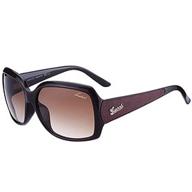 Gucci Oversized Square Leather Brown Sunglasses 307816